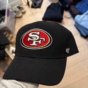 SF 49ers 47 Brand SF Logo Cap